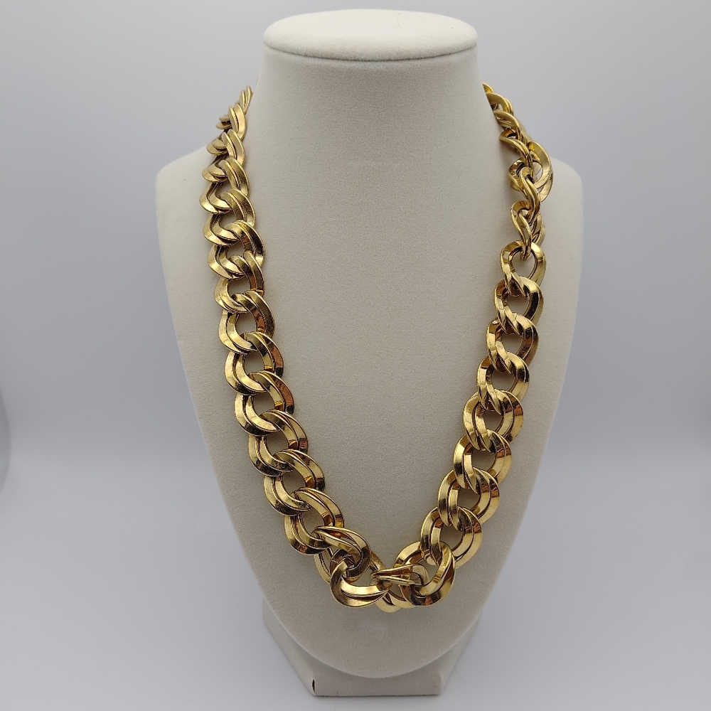 Chunky Vintage Gold Tone Chain Necklace